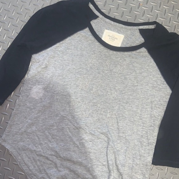 Abercrombie and Fitch beaded baseball tee - Picture 1 of 3